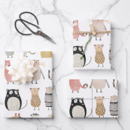 Adorable Animal Collection Geschenkpapier Set