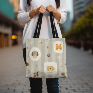 Adorable Animal Faces Hunde und Katze Lover Tasche