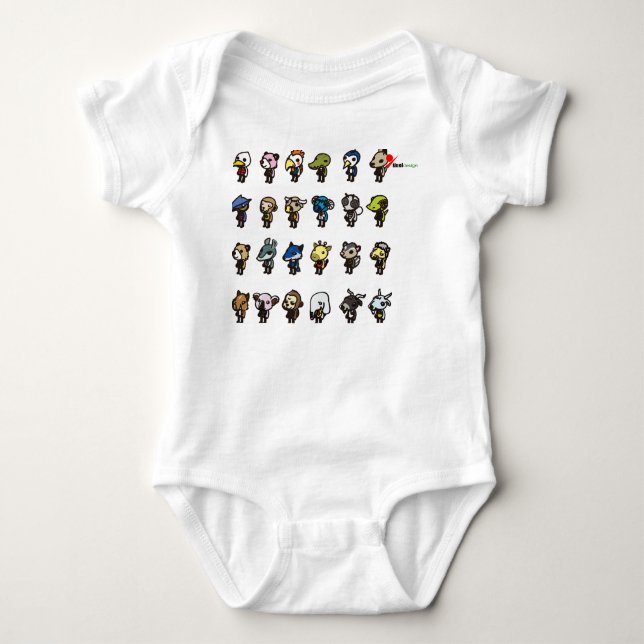 Adorable Animal Friends Baby Bodysuit Baby Strampler (Vorderseite)