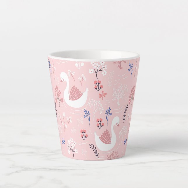 Adorable Animal Swan Lake Botanical Kids Milchtasse (Vorderseite)