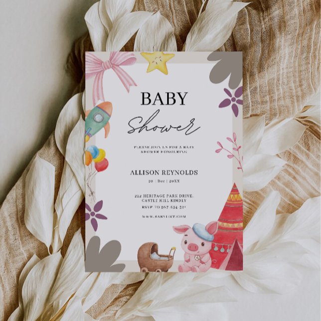 Adorable Animals Kinderdusche Einladung (Adorable Animals Baby Shower Invitation)