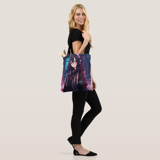 "Adorable Anime Girl Carry-All" "Whimsical Girl Po Tasche (Am Model)