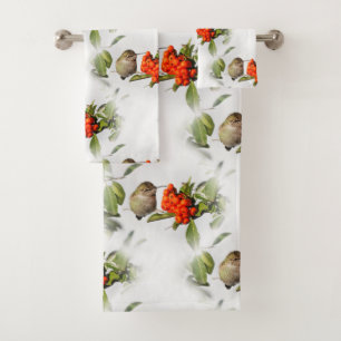 Adorable Anna's Hummingbird über Berry Bush Badhandtuch Set