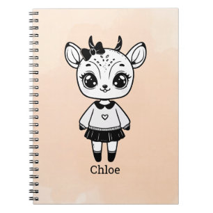 Adorable Antelope Girl - Niedliches Doodle Design Notizblock