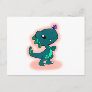 Adorable Aquamarin T-Rex Postkarte