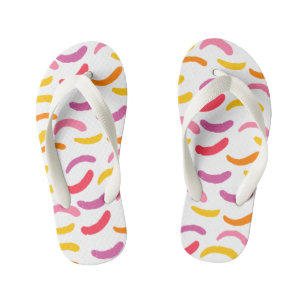 Adorable Aquarell abstrakt farbenfrohe Muster chic Kinderbadesandalen