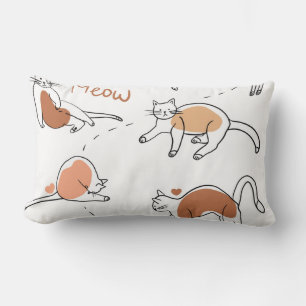 Adorable Aquarell Kinder Kinderzimmer Katzenbraun Lendenkissen