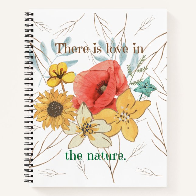 Adorable aquarelle florale pour son journal nature (Devant)
