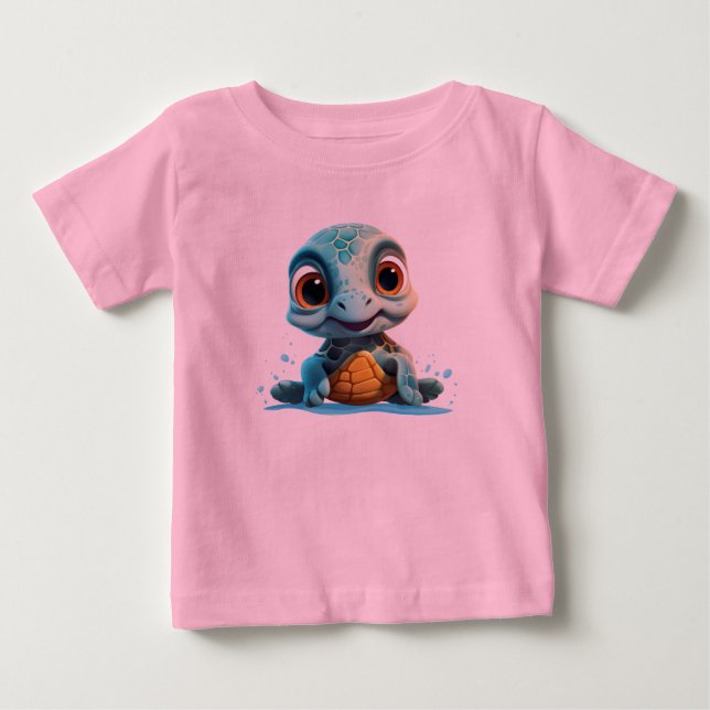 Adorable Aquatic Explorer: Baby Sea Turtle Baby T-shirt (Vorderseite)