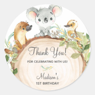 Adorable Australian Animals Koala Danke für Ihre  Runder Aufkleber