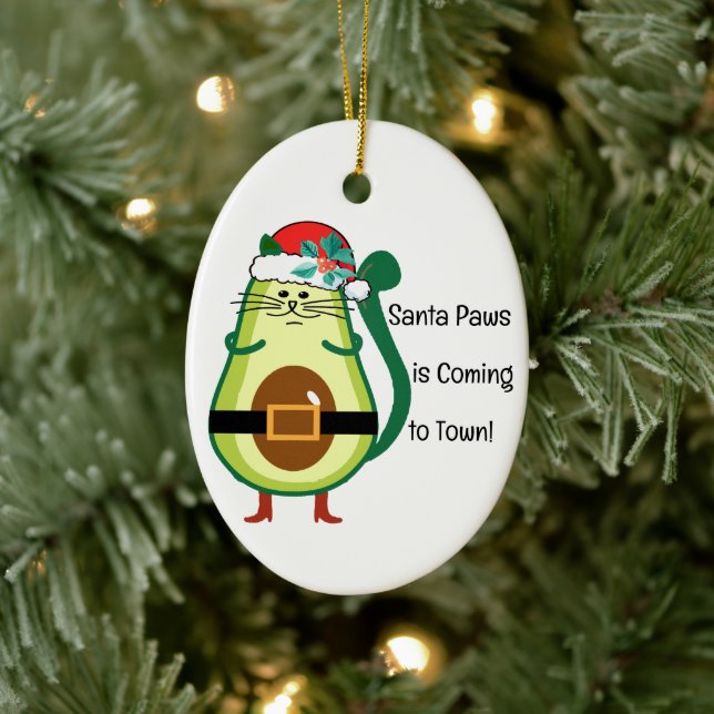 Adorable Avocado Couple Ornament, individualisierb Keramik Ornament (Baum)
