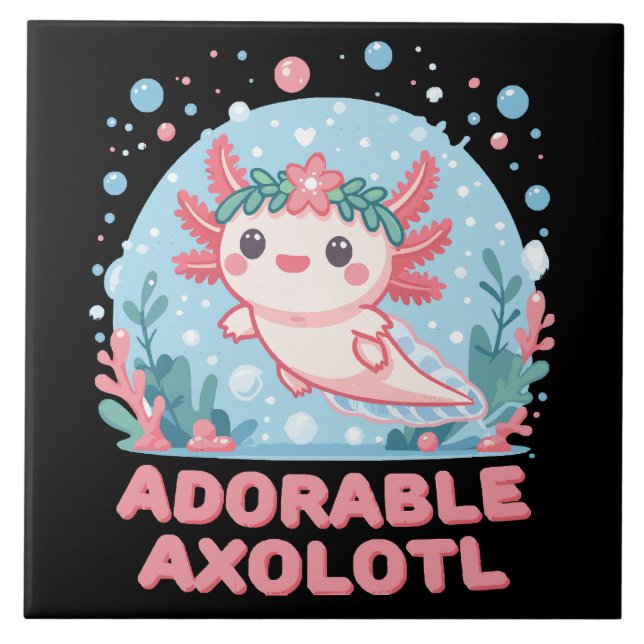 Adorable Axolotl Wasserdichte Fliese (Vorderseite)