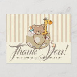 Adorable Baby Animals Basket Baby Dusche Vielen Da Postkarte