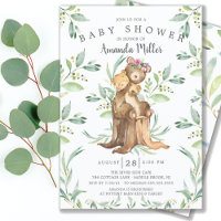 Adorable Baby Bear and Mama Baby Shower Einladung