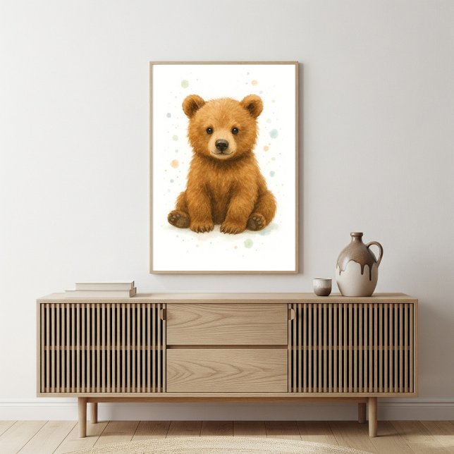 Adorable Baby Bear Watercolor Art Poster (Von Creator hochgeladen)