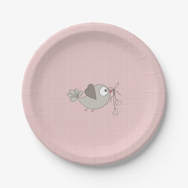 Adorable Baby Bird | Babydusche Pappteller (Vorderseite)