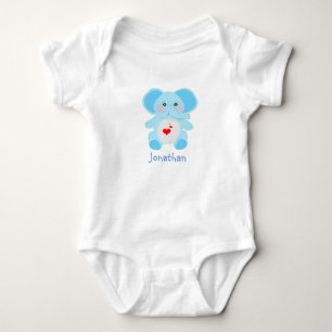 Adorable Baby Blue Elephant Babydusche Strampler