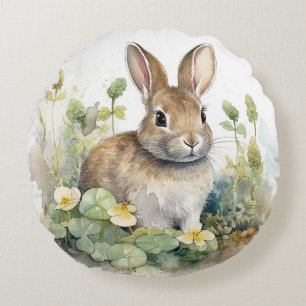 Adorable Baby Bunnies Rundes Kissen