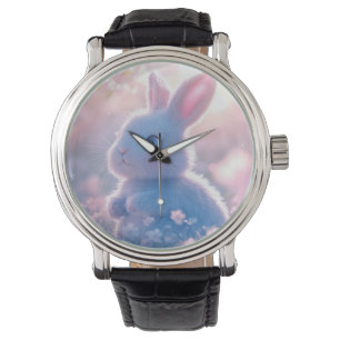 Adorable Baby Bunny in einem Feld von Blume Armbanduhr