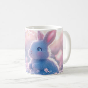 Adorable Baby Bunny in einem Feld von Blume Kaffeetasse