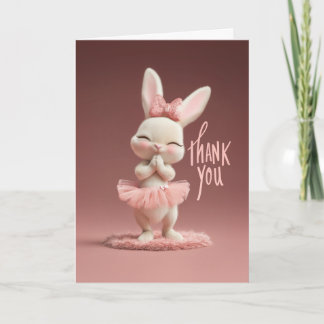 Adorable Baby Bunny in Pink Tutu Thank You Karte