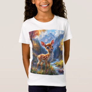 Adorable Baby Deer in einem verzauberten Wald T-Shirt