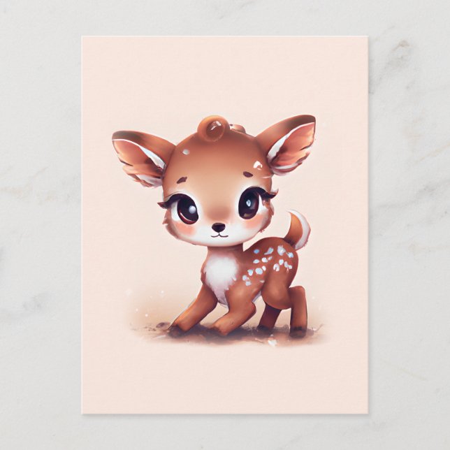 Adorable Baby Deer Postkarte (Vorderseite)
