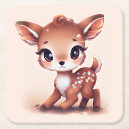 Adorable Baby Deer Rechteckiger Pappuntersetzer