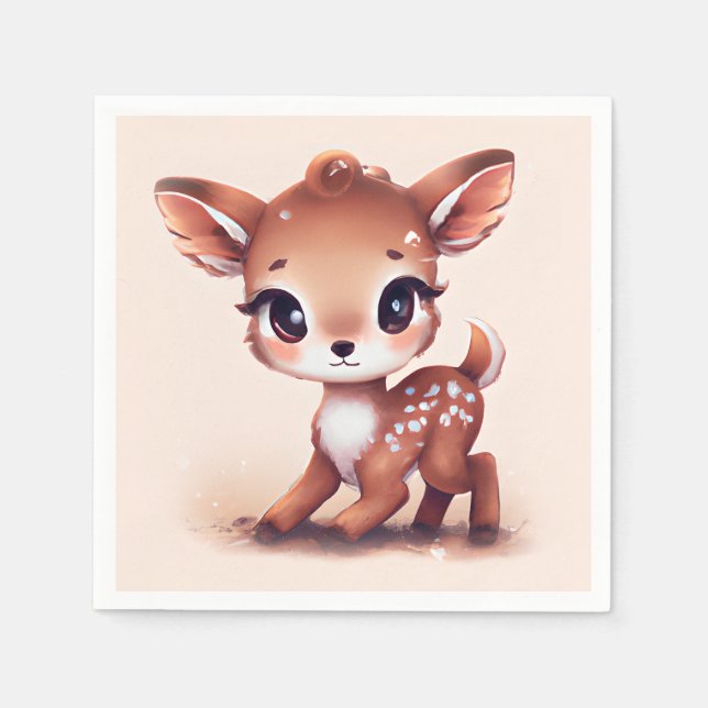 Adorable Baby Deer Serviette (Vorderseite)