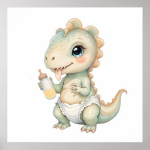 Adorable Baby Dino Wine tasting in der Fattoria Ki Poster