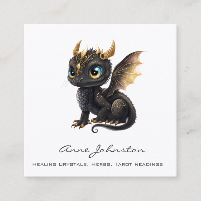 Adorable Baby Dragon Carré Carte de visite (Devant)