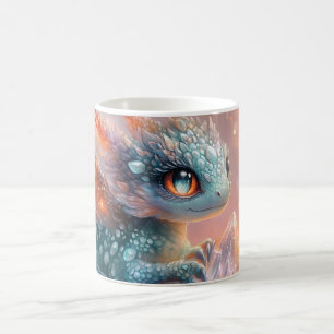 Adorable Baby Dragon mit Kristallgedicht Kaffeetasse