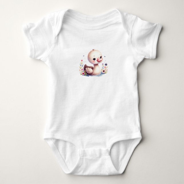 Adorable Baby Duck Print Strampler (Vorderseite)