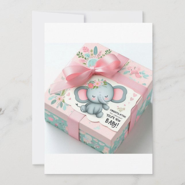 Adorable Baby Dusche Geschenk Set - Neugeborene Es Einladung (Vorderseite)