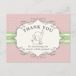 Adorable Baby Elephant | Babydusche Vielen Dank Postkarte