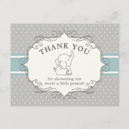 Adorable Baby Elephant | Babydusche Vielen Dank Postkarte