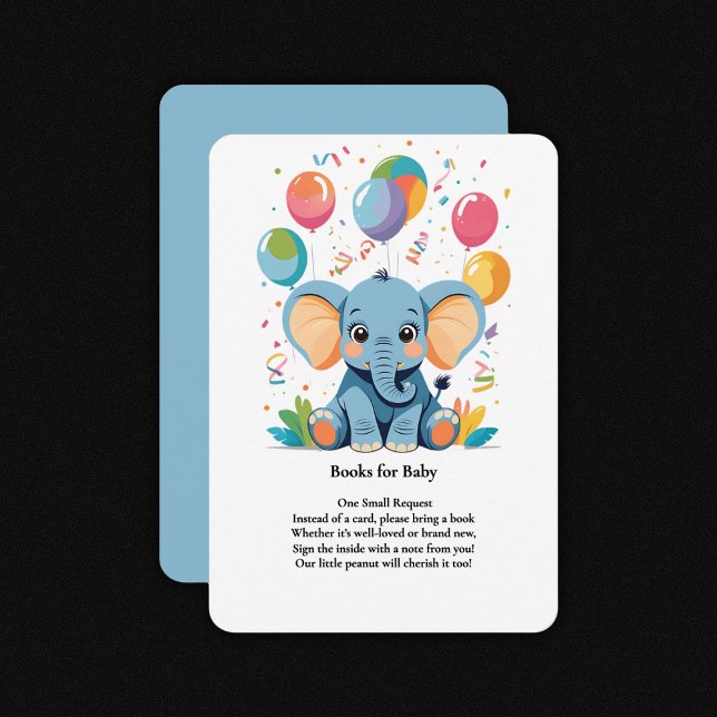 Adorable Baby Elephant Balloons Babydusche Begleitkarte (Von Creator hochgeladen)