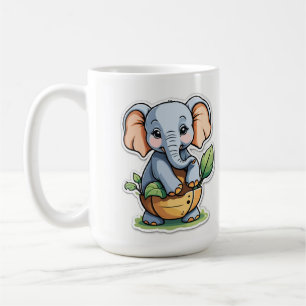 Adorable Baby Elephant Sticker - Niedlich Safari Kaffeetasse