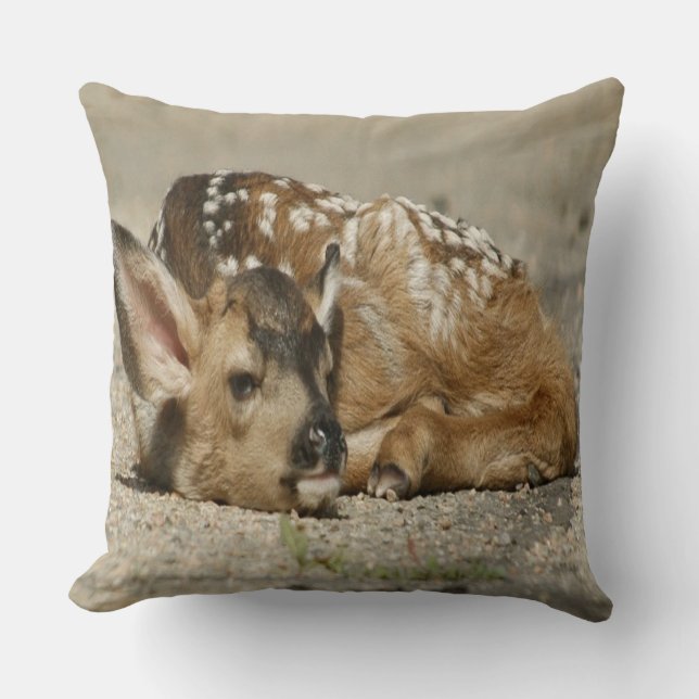 Adorable Baby Fawn Kissen (Vorderseite)