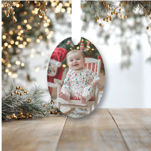 Adorable Baby Foto   Die erste Weihnacht des Babys Ornament