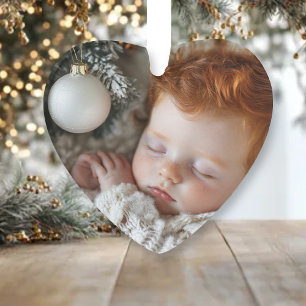 Adorable Baby Foto   Die erste Weihnacht des Babys Ornament