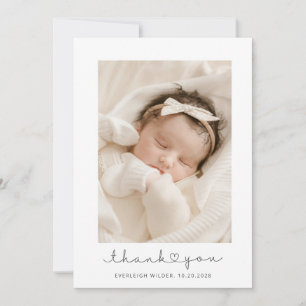 Adorable Baby Foto Vielen Dank Ankündigung