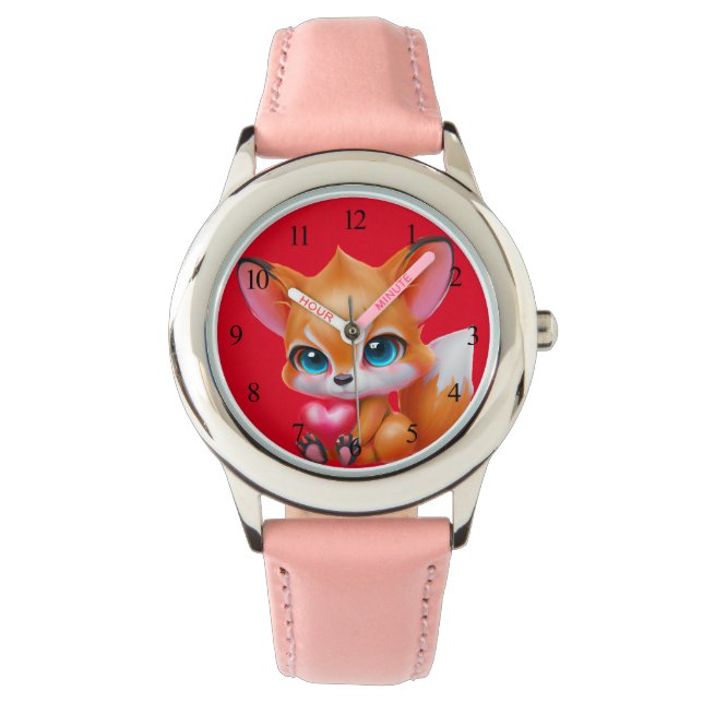 Adorable Baby Fox Armbanduhr (Vorderseite)