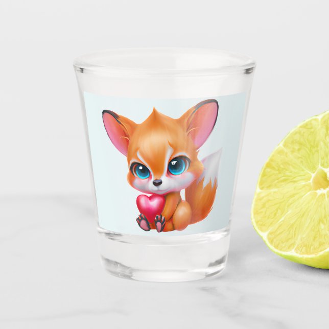 Adorable Baby Fox Schnapsglas (Vorderseite)
