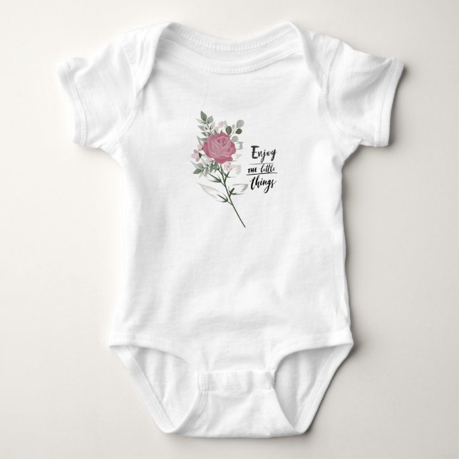 Adorable Baby Genießen Sie die kleinen Dinge Zitat Baby Strampler (Vorderseite)