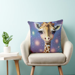 Adorable Baby Giraffe mit Holly und Glitzer Kissen