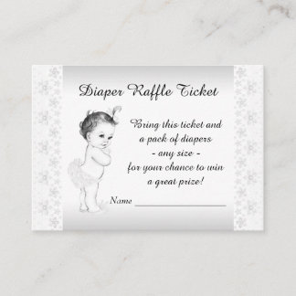 Adorable Baby Girl Diaper Raffel Ticket Begleitkarte