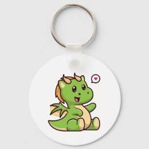 Adorable Baby Green Dragon Schlüsselanhänger