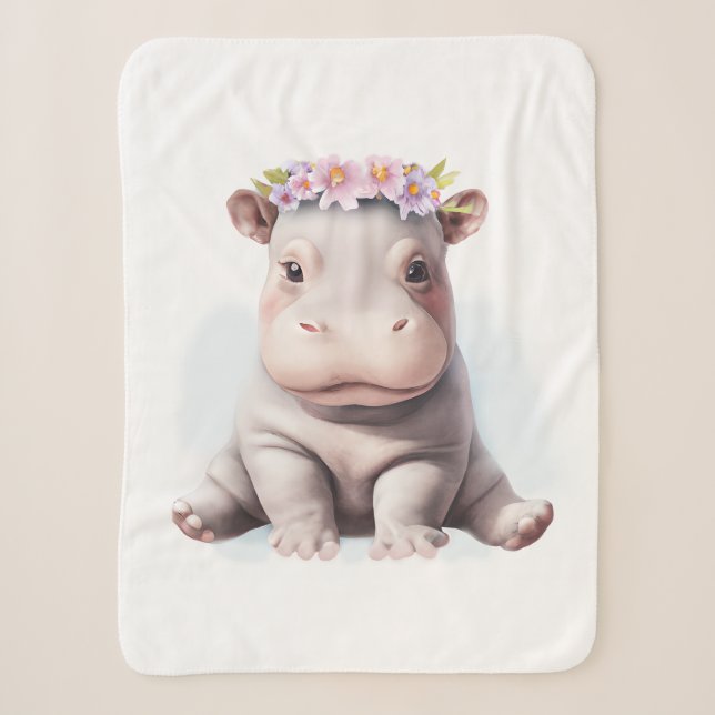 Adorable Baby Hippopotamus Sherpadecke (Vorderseite)