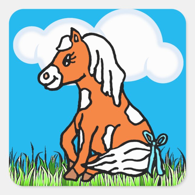 Adorable Baby Horse Brown Pony Stickers (Vorderseite)